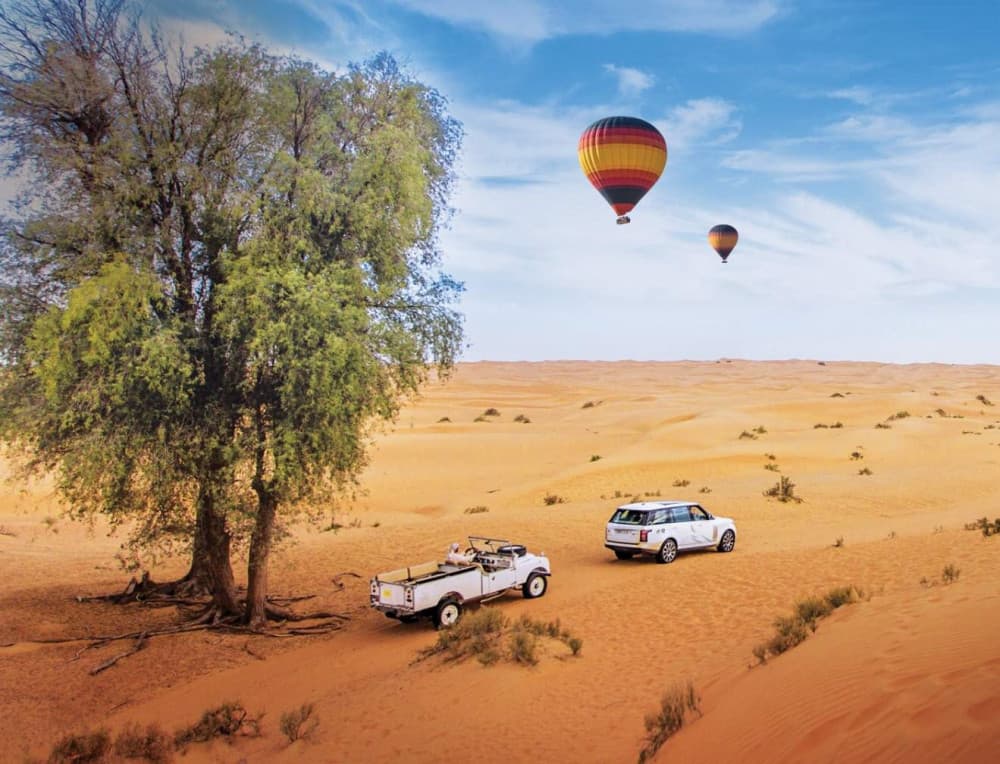 trải nghiệm khinh khí cầu trên sa mạc safari