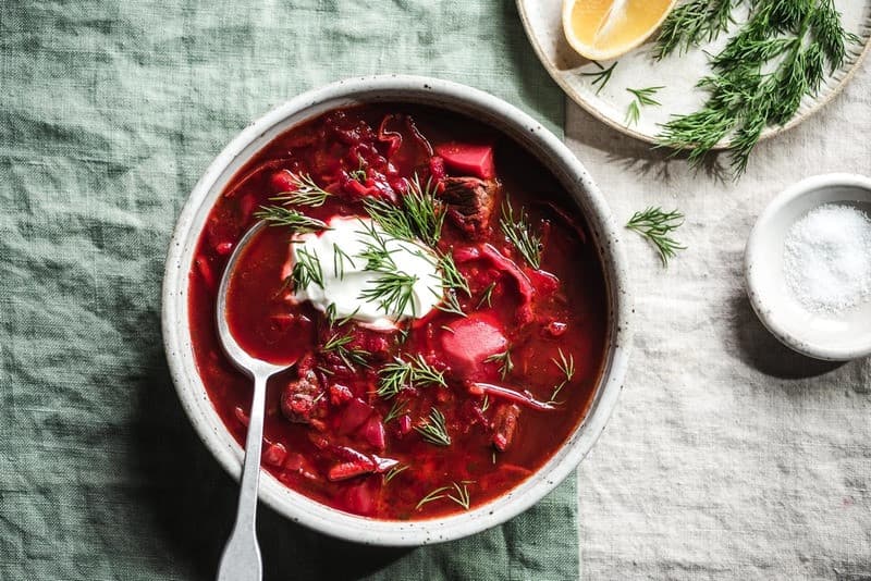 Súp củ cải đỏ Borscht ở Saint Petersburg