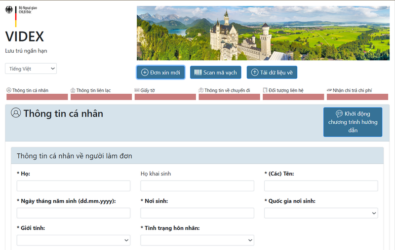 Thủ tục du lịch Đức, form khai visa du lịch Đức