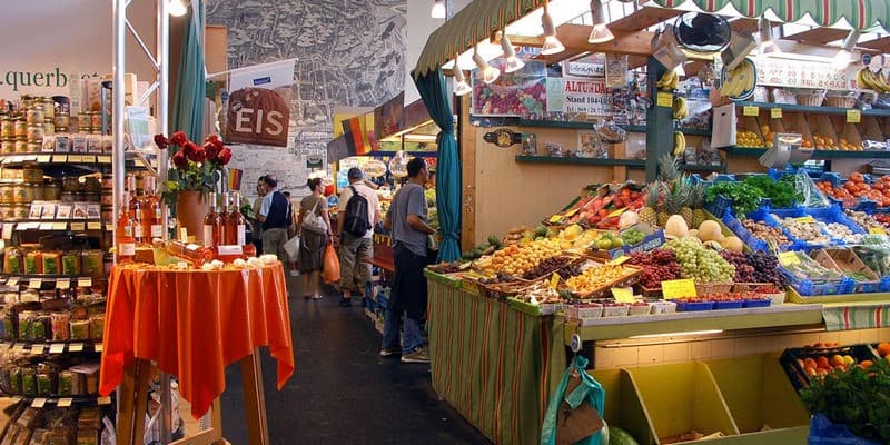 Chợ địa phương Kleinmarkthalle Frankfurt Đức