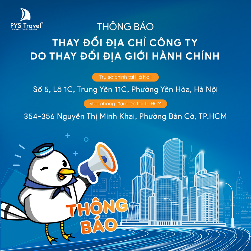 PYS Travel đổi địa chỉ