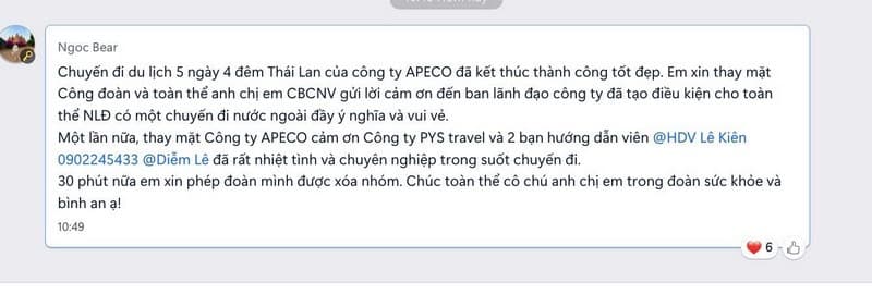 Feedback tour Thái Lan, PYS Travel