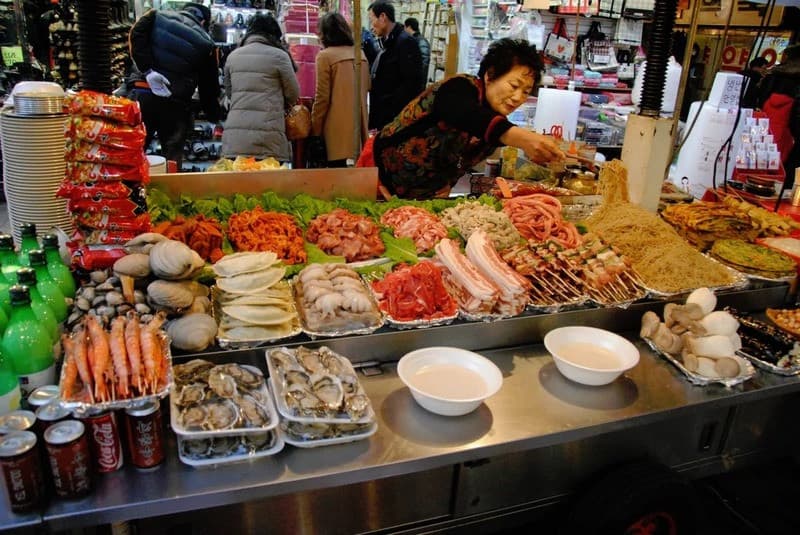 chợ namdaemun ẩm thực hàn