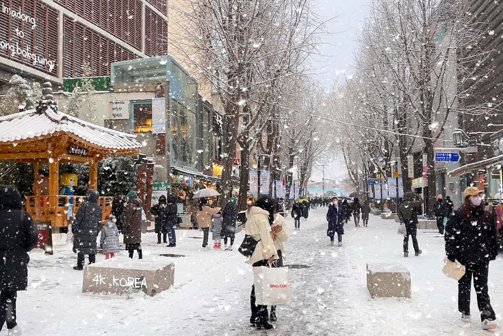 khu phố myeongdong mùa đông