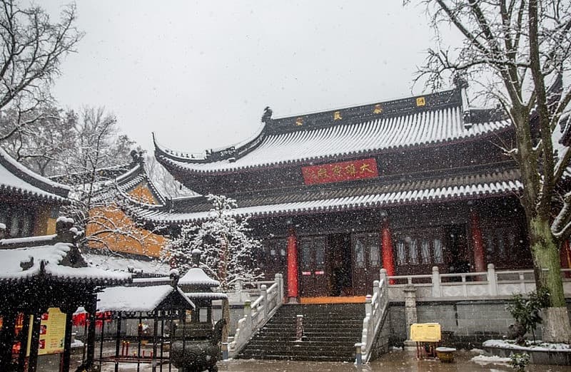 Đền Linh Cốc mùa đông Nam Kinh