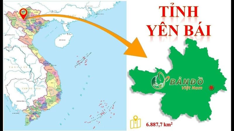 Vị trí của Yên Bái trên bản đồ