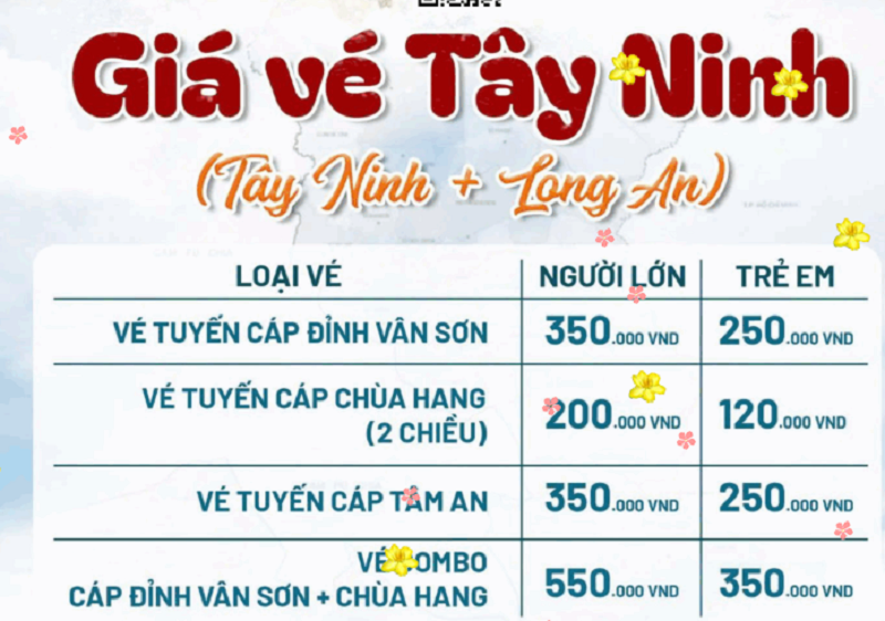 giá vé cáp treo núi bà đen