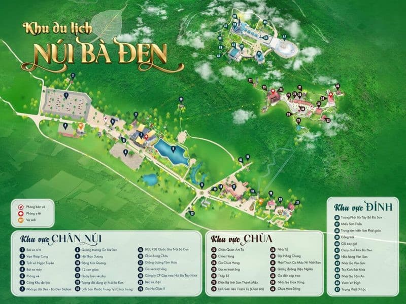sơ đồ du lịch Núi Bà Đen