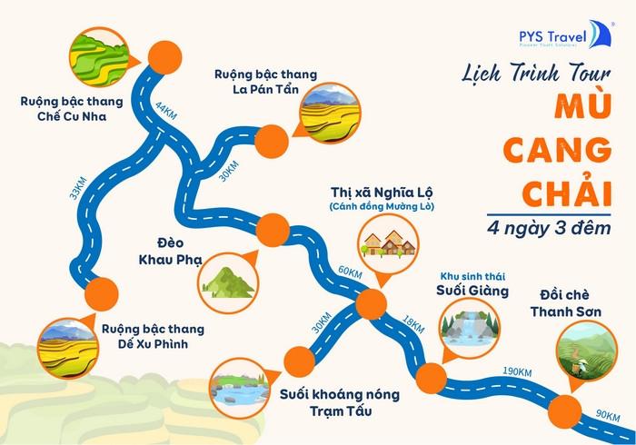 Lịch trình tour Mù Cang Chải 4 ngày 3 đêm