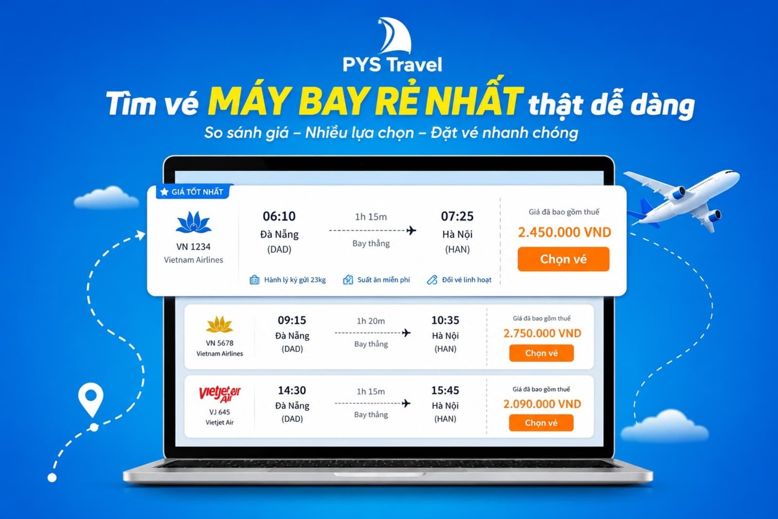 cách săn vé máy bay đi Đà Nẵng giá rẻ