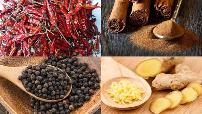 Các nguyên liệu chính của món cà ri heo Vindaloo