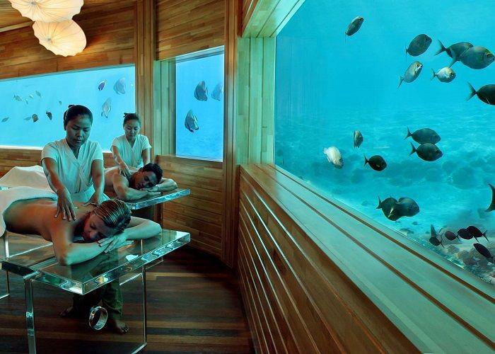 Tận hưởng cảm giác spa dưới dòng nước ở maldives