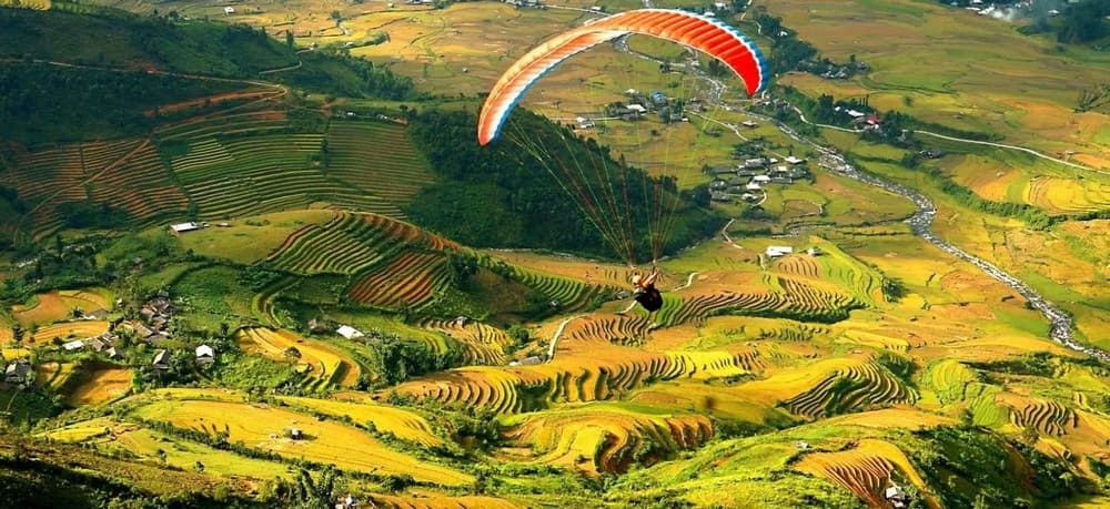 dù lượn tại đèo khau phạ