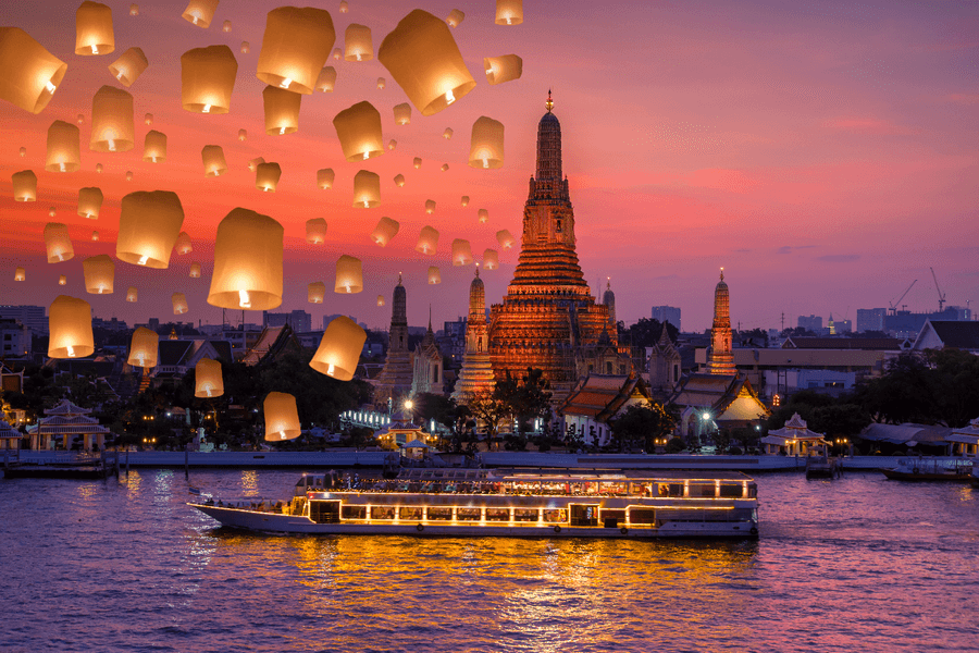 Đi thuyền trên sông Chao Phraya 