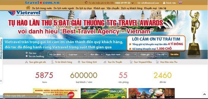 website  công ty du lịch vietravel