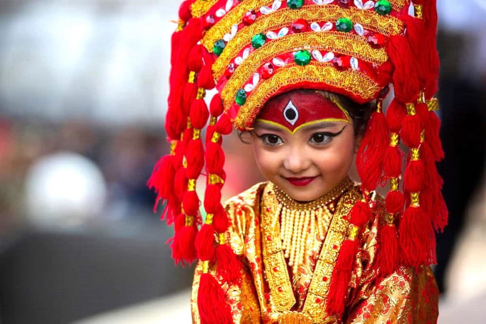 Nữ thần Kumari Indra Jatra