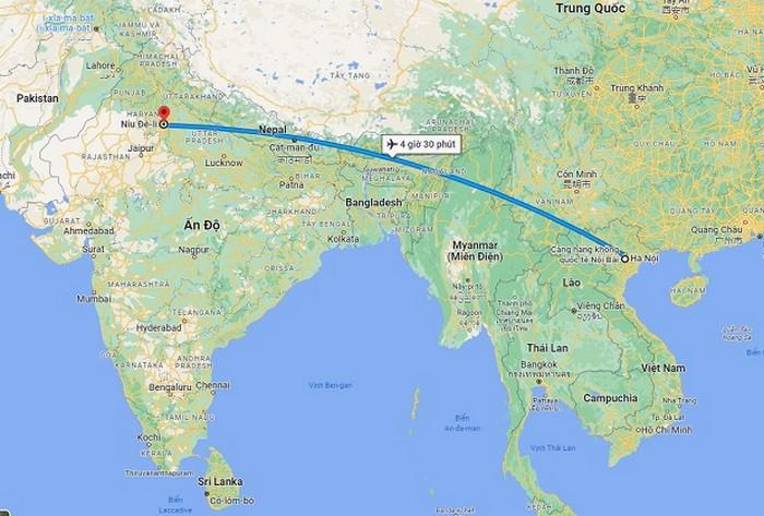 Thời gian bay Hà Nội Delhi