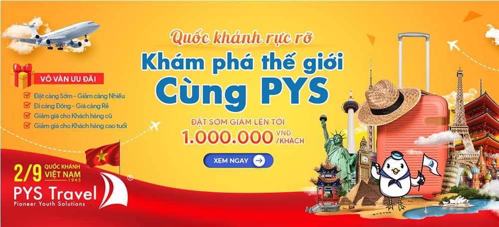 Khuyến mãi Tour Du lịch dịp lễ 2/9 cùng PYS Travel - Ưu đãi cực sâu, quà tặng hấp dẫn