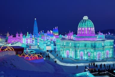 Màn đêm ở Cáp Nhĩ Tân - Vẻ đẹp về đêm xứ sở băng tuyết