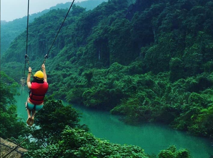 zipline hang tối