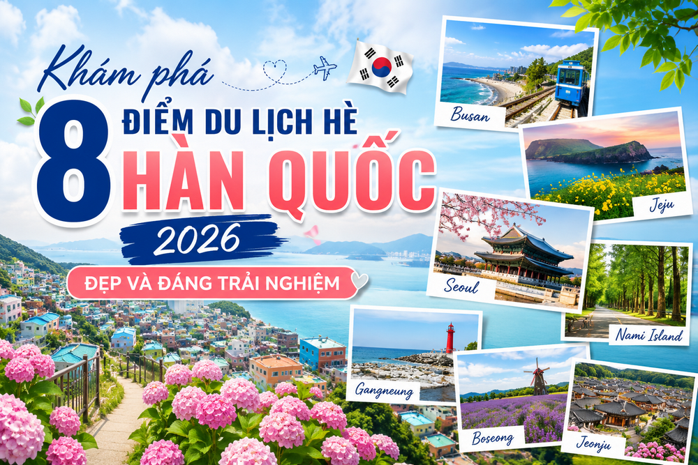 Khám phá 8 điểm du lịch hè Hàn Quốc 2026 đẹp và đáng trải nghiệm