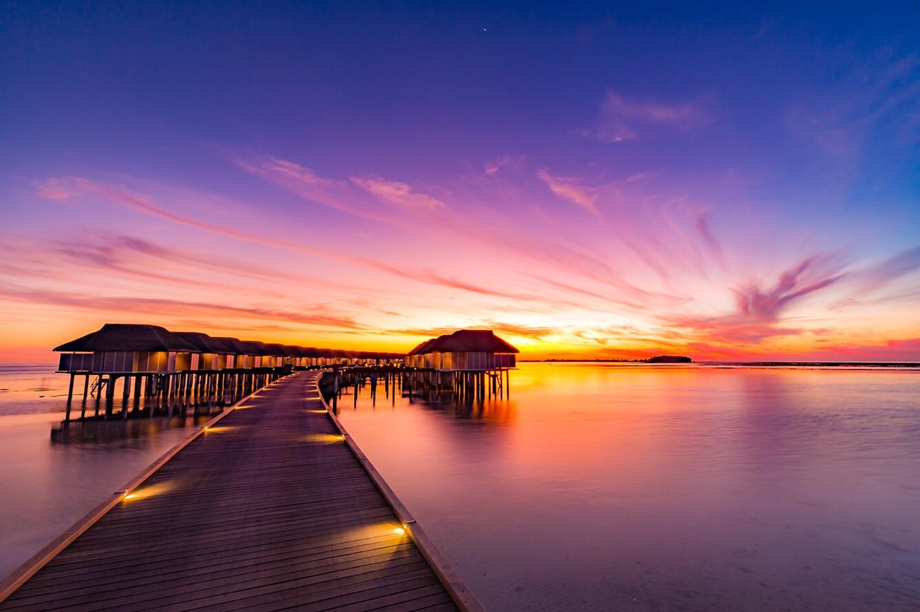 hoàng hôn ở maldives