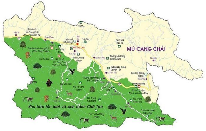 Bản đồ du lịch Mù Cang Chải, Yên Bái