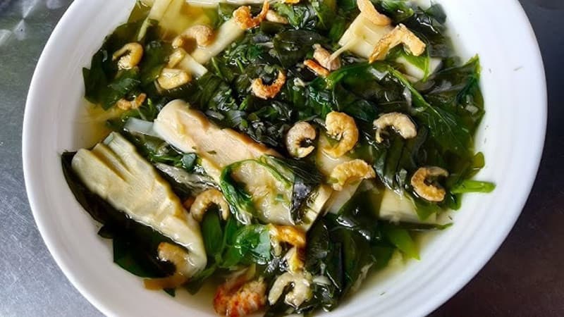 rau rừng canh măng