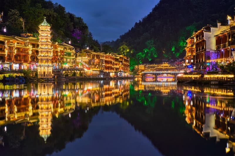 Ảnh chụp phượng Hoàng cổ trấn về đêm Du lịch Phượng Hoàng cổ trấn 2026